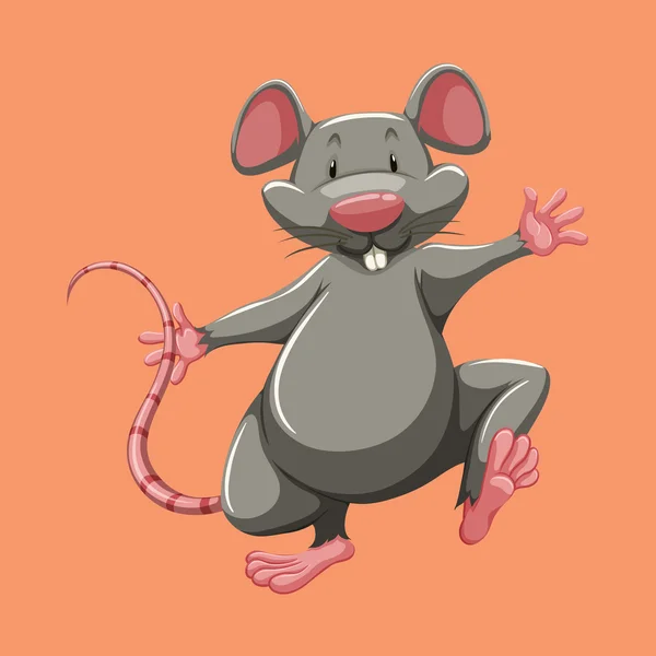 Grey mouse walking alone — Stock Vector